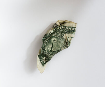 Wrinkled dollar bill