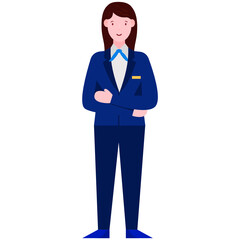 
A female employee avatar, receptionist vector in flat style 
