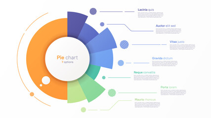 Vector circle chart design, modern template for creating infographics, presentations, reports, visualizations