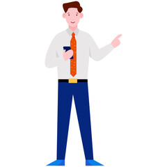 
A professional male avatar illustration, trader character 
