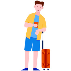 
Male avatar with luggage showing tourist illustration 
 - obrazy, fototapety, plakaty
