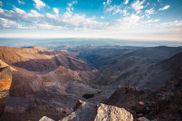 Perfect view from the summit of Mulhacen in Sierra Nevada, Spain