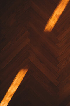 Two light stripes on the floor from the sun