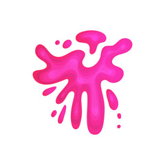 Pink color splash - abstract pain splatter design on white background