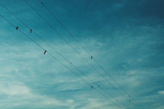 Power Lines and Blue Sky