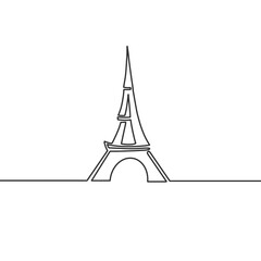 Abstract Eiffel Tower sketch raster illustration