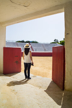 Woman in a bullring