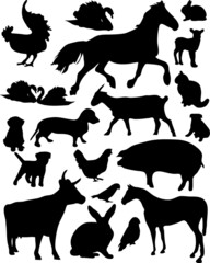 farm animals collection vector