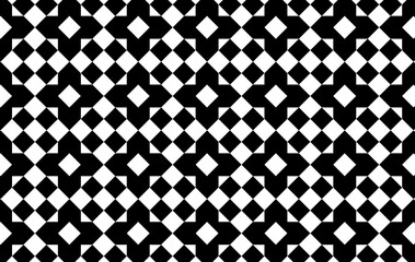 black and white geometric seamless pattern background.