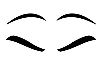 Eyebrow shapes. Various types of eyebrows. Classic type and other