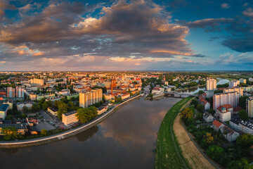 Obraz premium Drone aerial photo city of Opole, Opolskie Poland