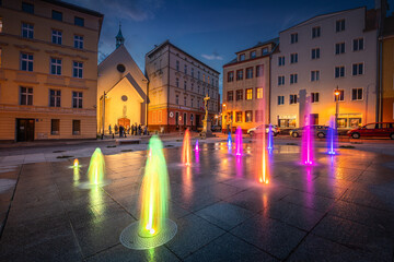 Saint Sebastian Square in Opole after renovation. Opolskie, Poland