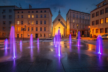 Saint Sebastian Square in Opole after renovation. Opolskie, Poland