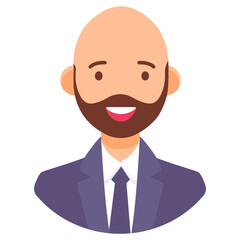 Vector design of bald man, hairless man in modern flat style 