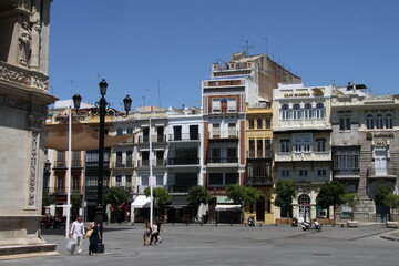 Obraz premium In the square of the Spanish city of Seville