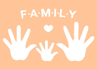 family hand illustration vector art