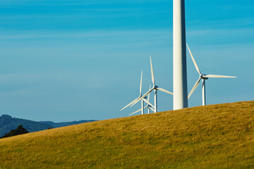 Array of windmills on a hill