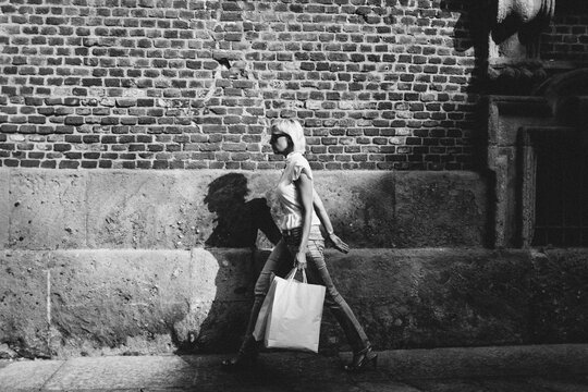 Woman With Shopping Bags in the City