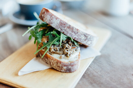 Sandwich With Pork and Rocket Salad