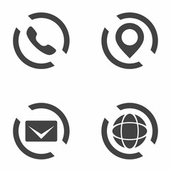 Contact icon set on white background vector illustration