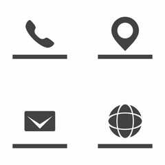 Contact icon set on white background vector illustration