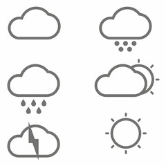 Weather icon set on white background vector illustration