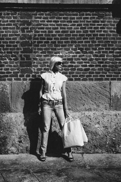 Woman With Shopping Bags in the City