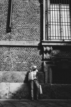 Woman With Shopping Bags in the City