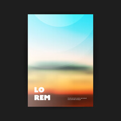 Modern Style Flyer or Cover Design for Your Business with Blurred Sunset Background Image -Applicable for Brochures, Banners,Placards, Posters - Creative EPS10 Vector Template