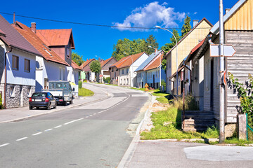 Mountain village of Ravna Gora street view