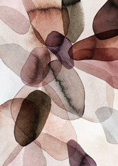 Abstract watercolor background with geometric shapes