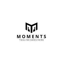 Illustration modern M monogram sign geometric logo design template