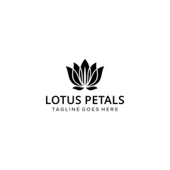 Illustration Creative simple Artistic Lotus Flower with petals logo design illustration