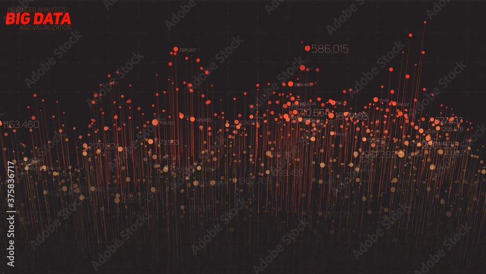 Poster vector abstract 3d big data visualization. futuristic infographics aesthetic design. visual informat