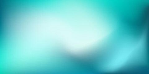 Abstract Gradient teal white background. Blurred mint turquoise green water backdrop for your graphic design, banner, summer, winter or aqua poster