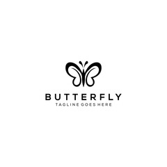 Illustration Butterfly animal silhouette logo template Vector logo design