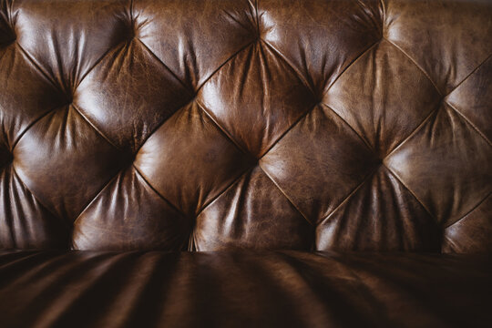 Brown Upholstered Leather Sofa