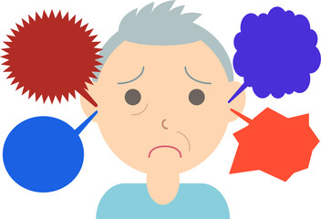 幻聴が聞こえている年配男性