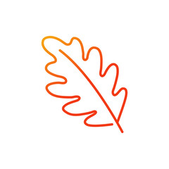 Concepto temporada de oto&ntilde;o. Logotipo lineal hoja de roble en color naranja