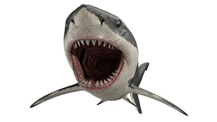 3d rendered great white shark