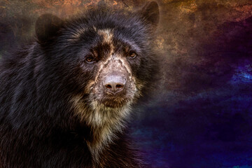portrait of a spectacled bear