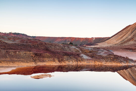 View of copper mine open pit in Rio Tinto, Spain