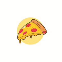 slice pizza, junk food cute illustration, icon graphic junk food, sign for web design, mobile design, editable with eps file