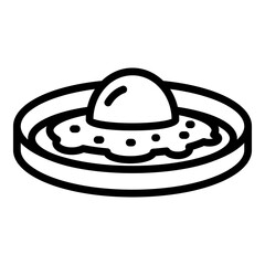 Homemade food fried egg icon. Outline homemade food fried egg vector icon for web design isolated on white background