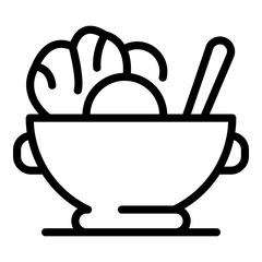 Homemade food salad icon. Outline homemade food salad vector icon for web design isolated on white background