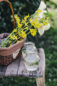 Flowers and lemonade