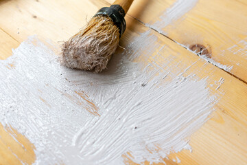 brush and painted boards white

