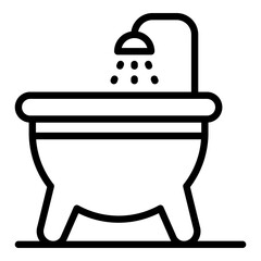 Bathtub disinfection icon. Outline bathtub disinfection vector icon for web design isolated on white background