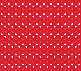 Christmas background. Vector red and yellow polka dot. 