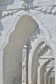 White gates in Hsinbyume Pagoda near Mandalay